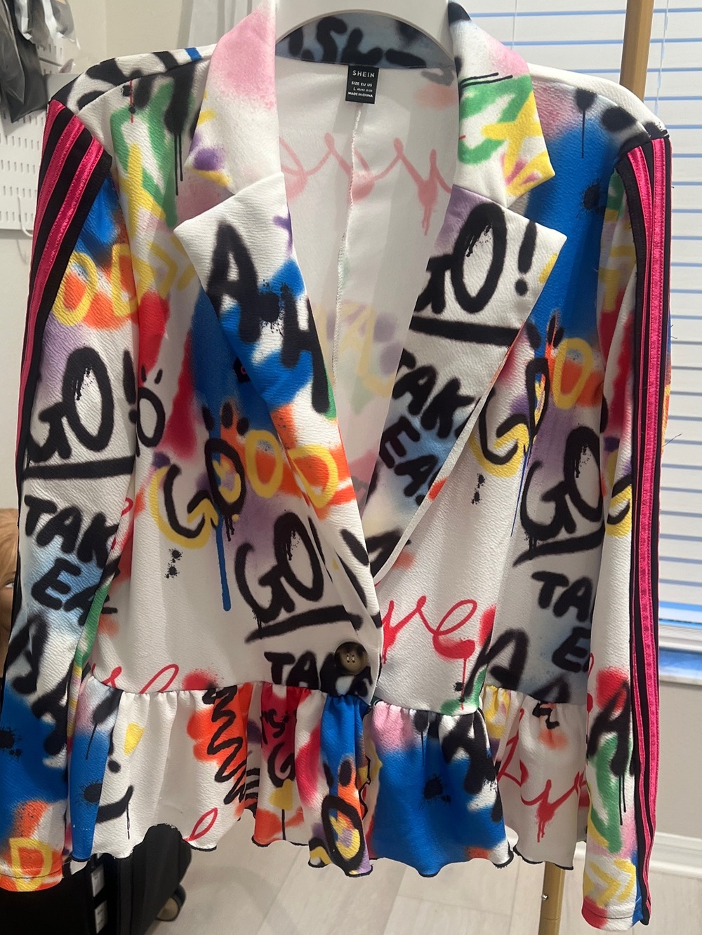 Othr White Multicolor Graffiti Blazer